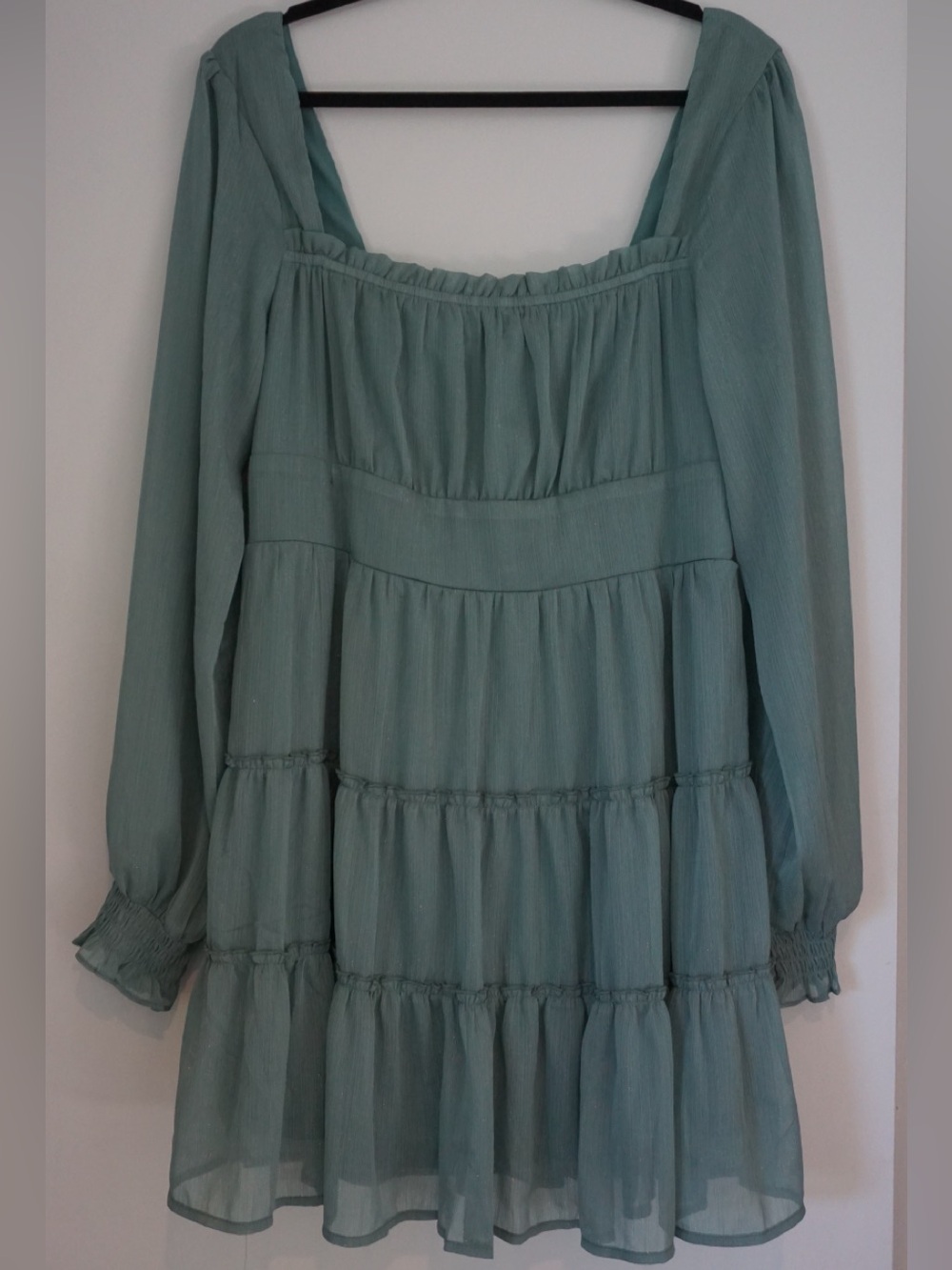 Altar'd State Sage Green Long Sleeve Tiered Tunic